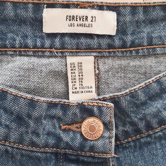 Forever 21 Womens Blue Jean Denim A-Line Button Front Mini Skirt Size 30 Blue - Picture 6 of 6